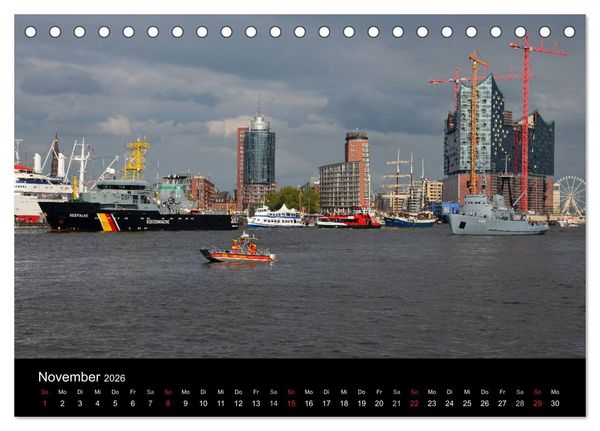Produktbild: Auslaufparade des Hamburger Hafengeburtstages (Tischkalender 2026 DIN A5 quer), CALVENDO Monatskalender