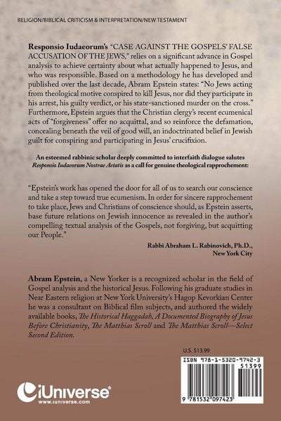 Produktbild: The Case Against the Gospels' False Accusation of the Jews - Responsio Iudaeorum Nostrae Aetatis