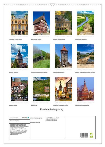 Produktbild: Rund um Ludwigsburg (Wandkalender 2026 DIN A2 hoch), CALVENDO Monatskalender