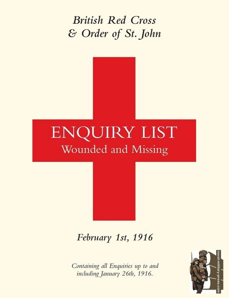 Produktbild: British Red Cross and Order Of St John Enquiry List For Wounded and Missing