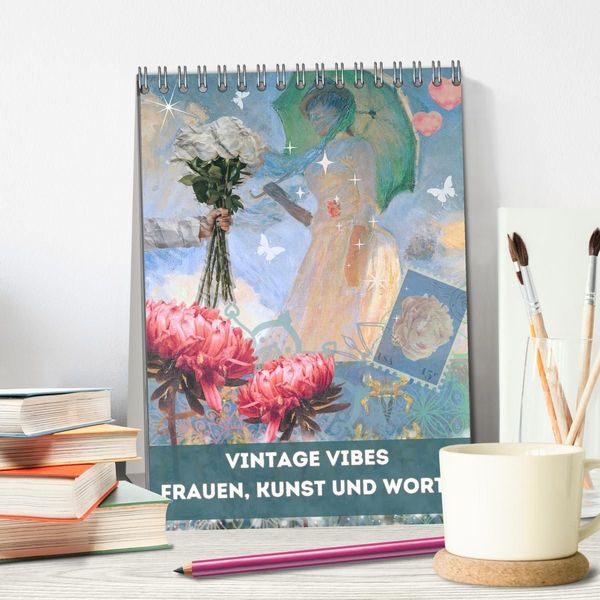 Produktbild: Vintage Vibes &ndash; Frauen, Kunst und Worte (Tischkalender 2027 DIN A5 hoch), CALVENDO Monatskalender