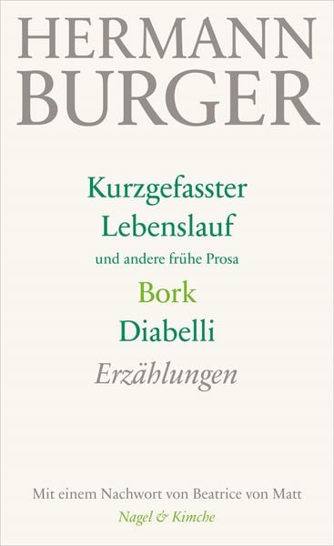 Produktbild: Kurzgefasster Lebenslauf und andere fr&uuml;he Prosa. Bork. Diabelli