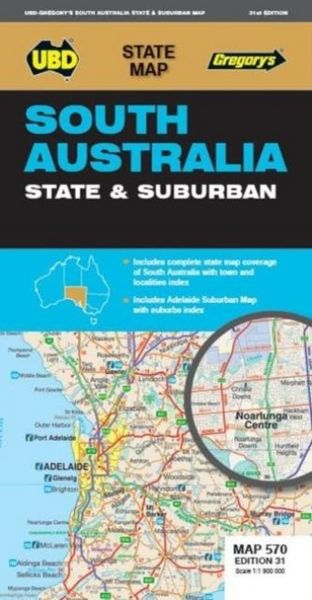 Produktbild: UBD Gregory's: South Australia State & Suburban Map 570 31st