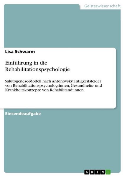 Produktbild: Einf&uuml;hrung in die Rehabilitationspsychologie