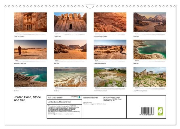 Produktbild: Jordan Sand, Stone and Salt (Wall Calendar 2026 DIN A3 landscape), CALVENDO 12 Month Wall Calendar