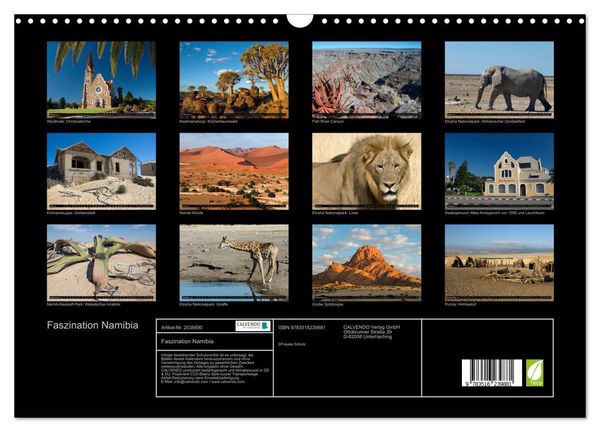 Produktbild: Faszination Namibia (Wandkalender 2026 DIN A3 quer), CALVENDO Monatskalender