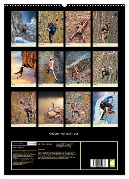 Produktbild: Klettern - Adrenalin pur (hochwertiger Premium Wandkalender 2026 DIN A2 hoch), Kunstdruck in Hochglanz