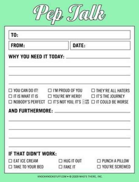 Pep Talk Nifty Note Pad