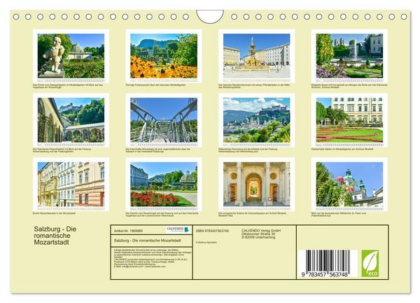 Produktbild: Salzburg - Die romantische Mozartstadt (Wandkalender 2026 DIN A4 quer), CALVENDO Monatskalender