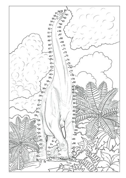 Produktbild: Punkt-zu-Punkt Dinosaurier Malbuch f&uuml;r Kinder von 7&ndash;10 Jahren mit 50 authentischen Ausmalbildern