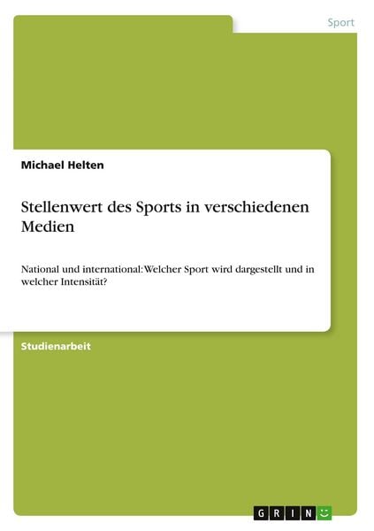 Produktbild: Stellenwert des Sports in verschiedenen Medien