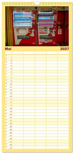 Produktbild: Familienplaner 2027 - Tokios bunte Automatenwelt mit 5 Spalten (Wandkalender, 21 x 45 cm) CALVENDO