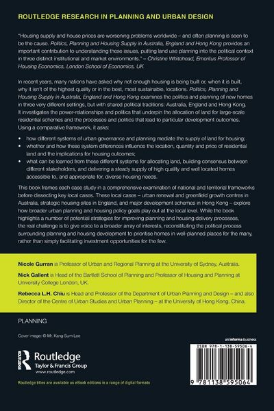 Produktbild: Politics, Planning and Housing Supply in Australia, England and Hong Kong