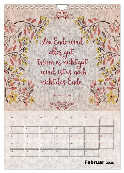 Produktbild: Lebensweisheiten zum Reflektieren (Wandkalender 2026 DIN A4 hoch), CALVENDO Monatskalender