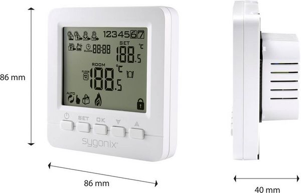 Produktbild: Sygonix SY-4500818 Raumthermostat Unterputz Wochenprogramm 1St.