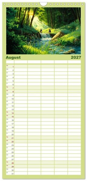 Produktbild: Familienplaner 2027 - Spaziergang durch Anime Welten mit 5 Spalten (Wandkalender, 21 x 45 cm) CALVENDO