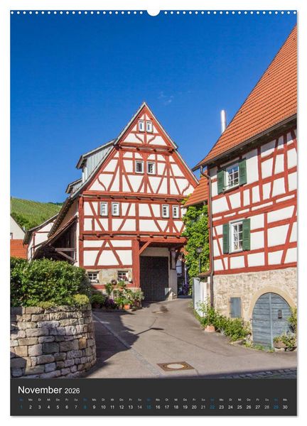 Produktbild: Str&uuml;mpfelbach - Fachwerkh&auml;user (Wandkalender 2026 DIN A2 hoch), CALVENDO Monatskalender