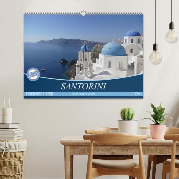 Produktbild: Santorini - Insel ewiger Liebe (Wandkalender 2026 DIN A2 quer), CALVENDO Monatskalender