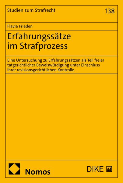 Produktbild: Erfahrungss&auml;tze im Strafprozess