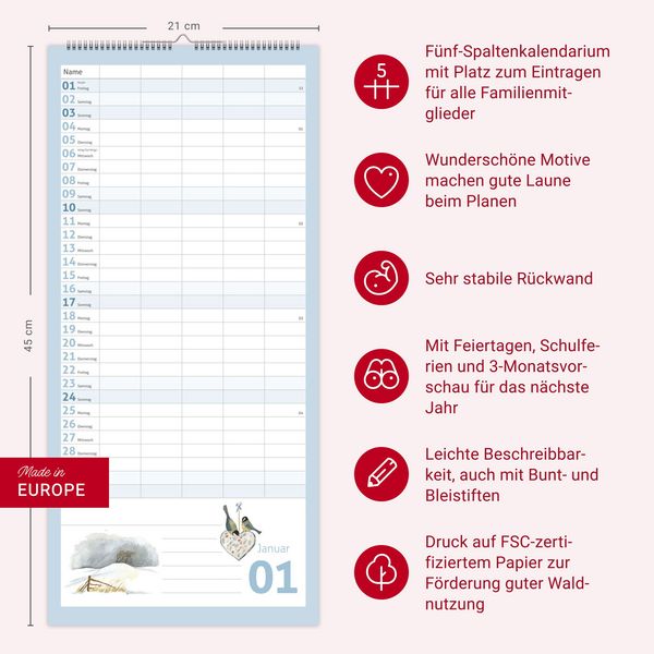 Produktbild: times&more Schaffner Familienplaner 2027