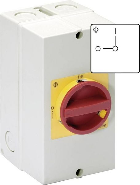 Produktbild: Kraus & Naimer KG20.T203/40.KL51V Reparaturschalter absperrbar 25A 1 x 90&deg; Rot, Gelb 1St.