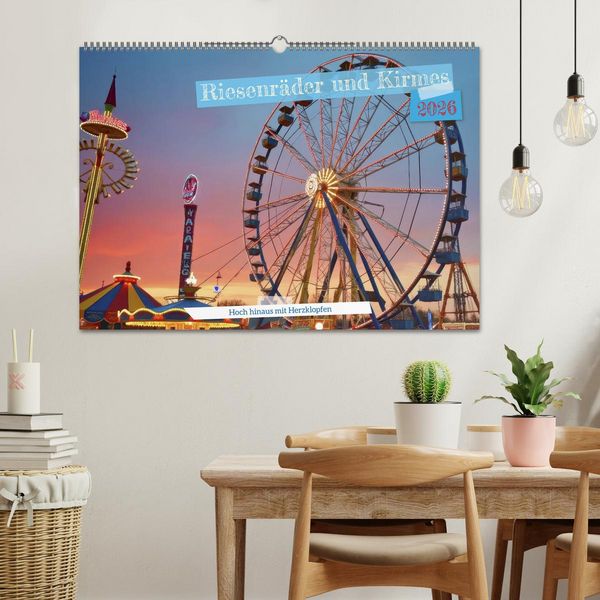 Produktbild: Riesenr&auml;der und Kirmes (Wandkalender 2026 DIN A2 quer), CALVENDO Monatskalender