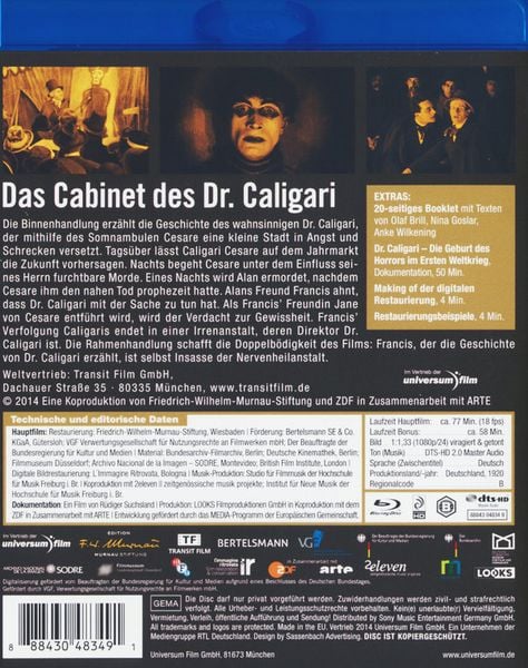 Produktbild: Das Cabinet des Dr. Caligari [DE] (inkl. 20-seitigem Booklet)