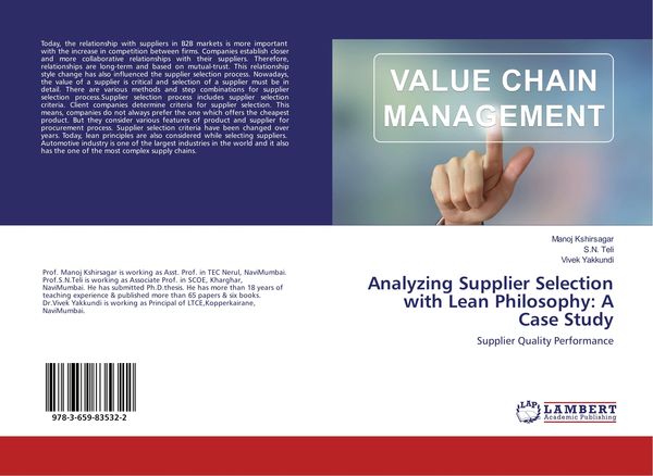 Produktbild: Analyzing Supplier Selection with Lean Philosophy: A Case Study