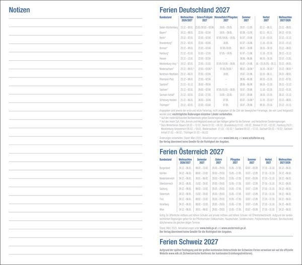 Produktbild: Wochen-Taschenkalender, schwarz 2027