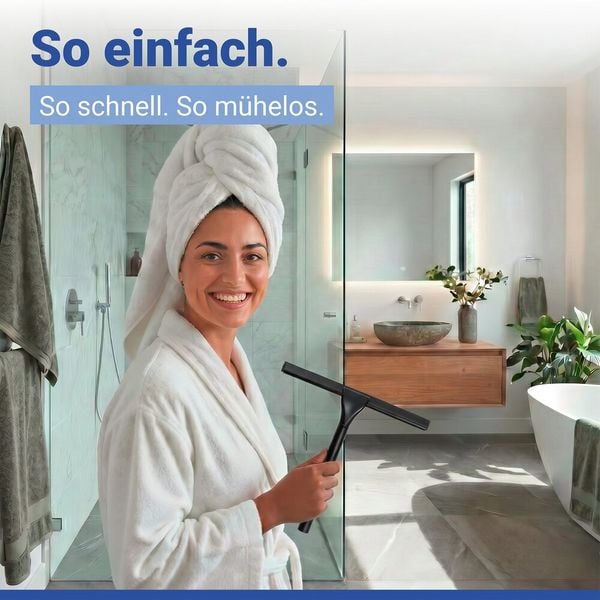 Produktbild: Vacuum-Loc&reg; Duschabzieher Schwarz, aus rostfreiem Edelstahl