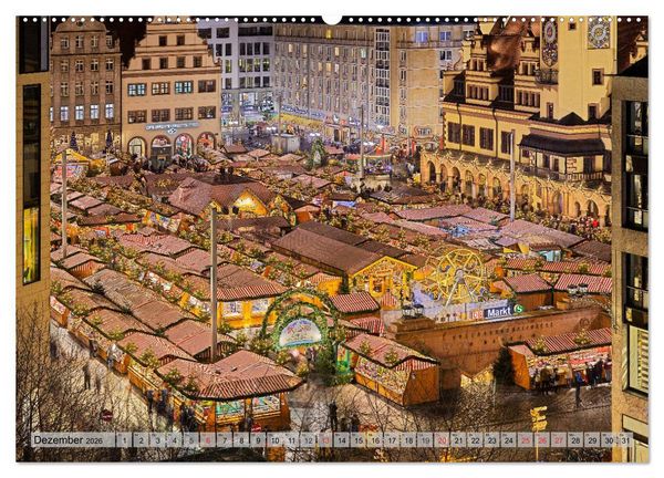 Produktbild: Leipzig - Fotografiert bei Nacht von Michael Allmaier (hochwertiger Premium Wandkalender 2026 DIN A2 quer), Kunstdruck in Hochglanz
