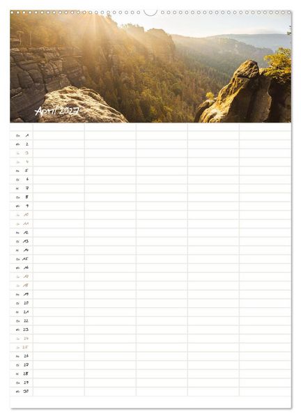 Produktbild: Familienkalender - S&auml;chsische und B&ouml;hmische Schweiz (Wandkalender 2027 DIN A2 hoch), CALVENDO Monatskalender