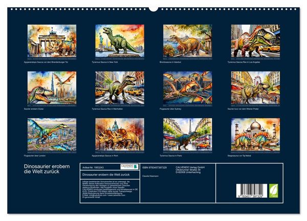 Produktbild: Dinosaurier erobern die Welt zur&uuml;ck (hochwertiger Premium Wandkalender 2026 DIN A2 quer), Kunstdruck in Hochglanz