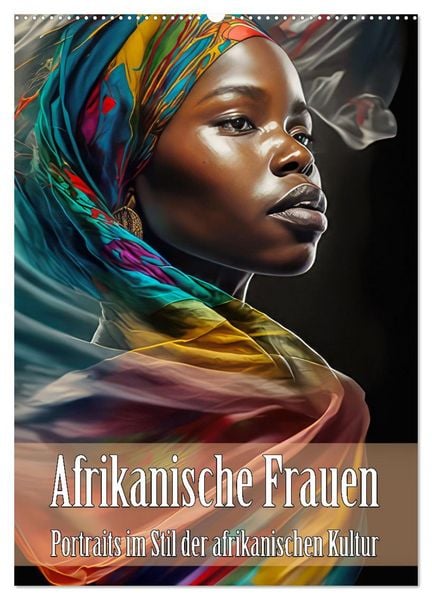 Produktbild: Afrikanische Frauen - Portraits im Stil der afrikanischen Kultur (Wandkalender 2026 DIN A2 hoch), CALVENDO Monatskalender