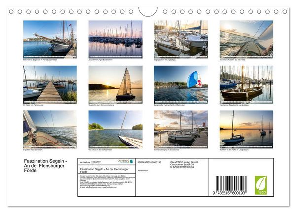 Produktbild: Faszination Segeln - An der Flensburger F&ouml;rde (Wandkalender 2026 DIN A4 quer), CALVENDO Monatskalender