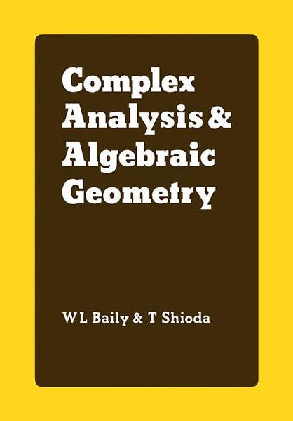 Produktbild: Complex Analysis and Algebraic Geometry