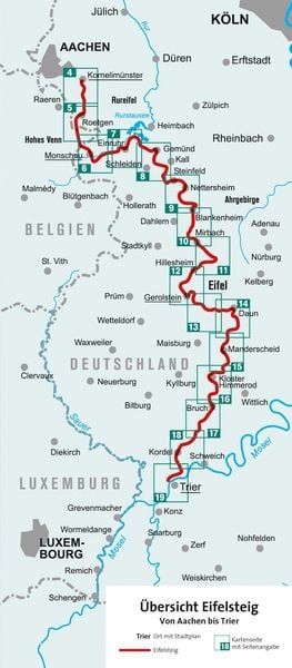 Produktbild: KOMPASS Wander-Tourenkarte Eifelsteig 1:50.000