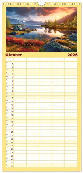 Produktbild: Familienplaner 2026 - Der Ruf des Nordens mit 5 Spalten (Wandkalender, 21 x 45 cm) CALVENDO