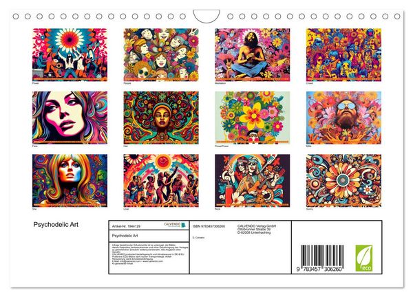 Produktbild: Psychodelic Art (Wandkalender 2026 DIN A4 quer), CALVENDO Monatskalender