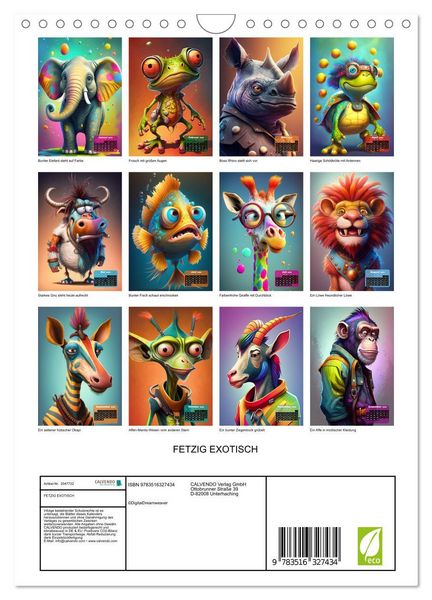 Produktbild: FETZIG EXOTISCH (Wandkalender 2026 DIN A4 hoch), CALVENDO Monatskalender