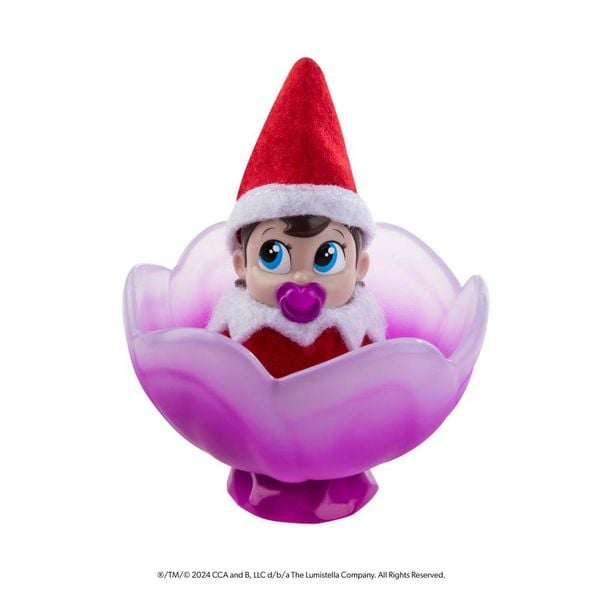 The Elf on the Shelf Frost Pips Mini Blooms Mädchen - Blaue Augen - Rosa Schnuller - Rosa Frostblüte