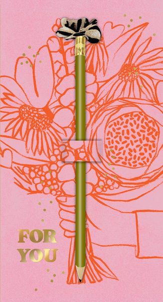 Produktbild: Karte mit Bleistift - Blumengr&uuml;&szlig;e - Sch&ouml;ner Schenken