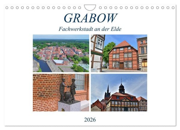 Grabow - Fachwerkstadt an der Elde (Wandkalender 2026 DIN A4 quer), CALVENDO Monatskalender