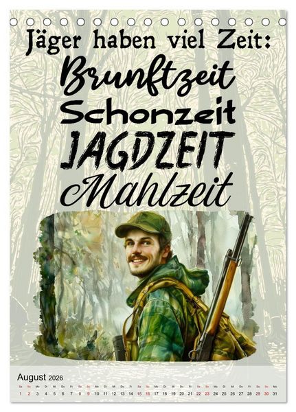 Produktbild: J&auml;gerspr&uuml;che (Tischkalender 2026 DIN A5 hoch), CALVENDO Monatskalender