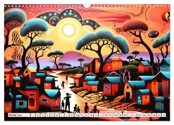 Produktbild: Sc&egrave;nes de vie africaine (Calendrier mural 2026 DIN A3 vertical), CALVENDO calendrier mensuel