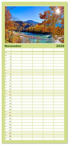 Produktbild: Familienplaner 2026 - St.Johann im Pongau mit 5 Spalten (Wandkalender, 21 x 45 cm) CALVENDO