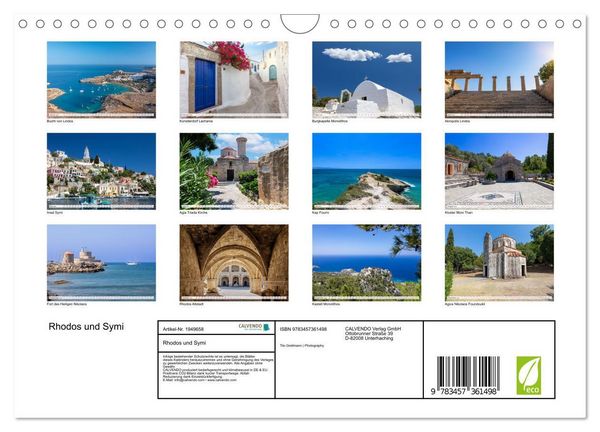 Produktbild: Rhodos und Symi (Wandkalender 2026 DIN A4 quer), CALVENDO Monatskalender