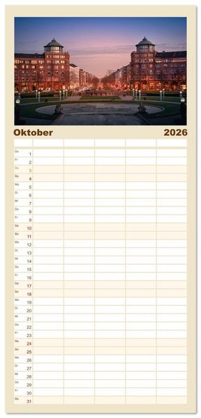 Produktbild: Familienplaner 2026 - Mannheim, meine Stadt mit 5 Spalten (Wandkalender, 21 x 45 cm) CALVENDO