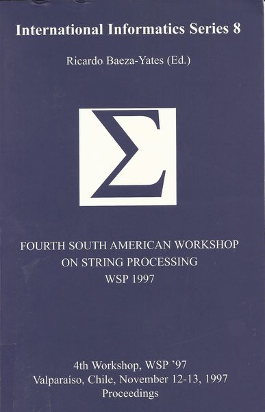 Produktbild: Fourth South American Workshop on String Processing (WSP 1997)