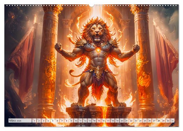 Produktbild: Hinduistische Mythologie - G&ouml;tter, Helden und Monster (Wandkalender 2026 DIN A2 quer), CALVENDO Monatskalender